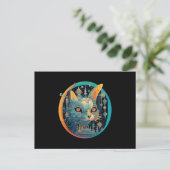 Seltsame Cat Stage an Ihren Scheinwerfern Postkarte (Stehend Vorderseite)