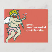 Seltsame Covid Holiday Funny Valentine's Day Postc Postkarte (Vorderseite)