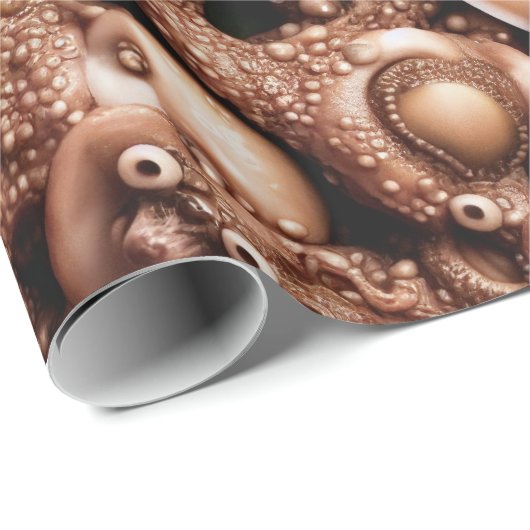 Seltsame Creepy Alien Slimy Octopus Tentacle Geschenkpapier (Rolleneckpunkt)