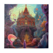 Seltsame Creepy House Surreal Art Fliese (Vorderseite)