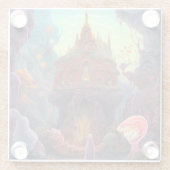 Seltsame Creepy House Surreal Art Glasuntersetzer (Rückseite)