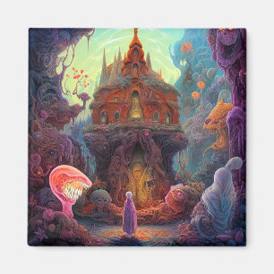 Seltsame Creepy House Surreal Art Magnet