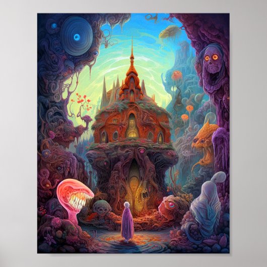 Seltsame Creepy House Surreal Art Poster (Vorne)