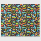 Seltsame Dinosaurier-Jurassik-Dinosaurier zum Gebu Geschenkpapier (Flach)