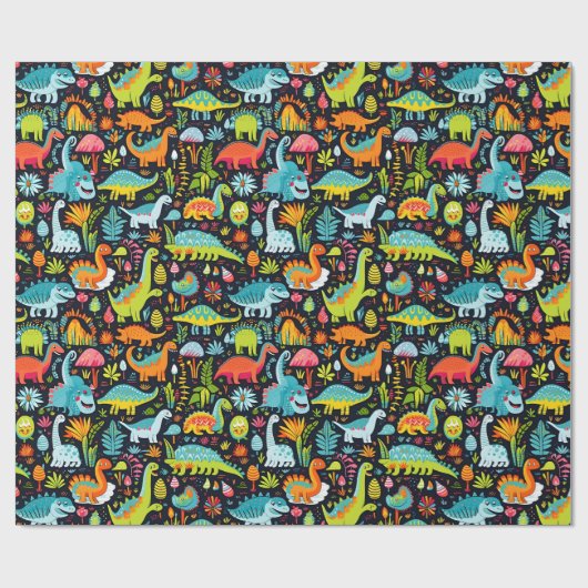 Seltsame Dinosaurier-Jurassik-Dinosaurier zum Gebu Geschenkpapier (Flach)