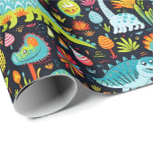 Seltsame Dinosaurier-Jurassik-Dinosaurier zum Gebu Geschenkpapier (Rolleneckpunkt)