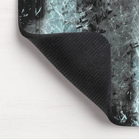 Seltsame faserige Textur in Blau und Schwarz Mousepad (Ecke)