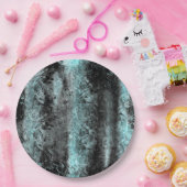 Seltsame faserige Textur in Blau und Schwarz Pappteller (Party)