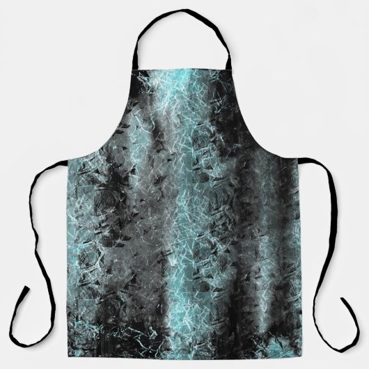 Seltsame faserige Textur in Blau und Schwarz Schürze (Vorderseite)