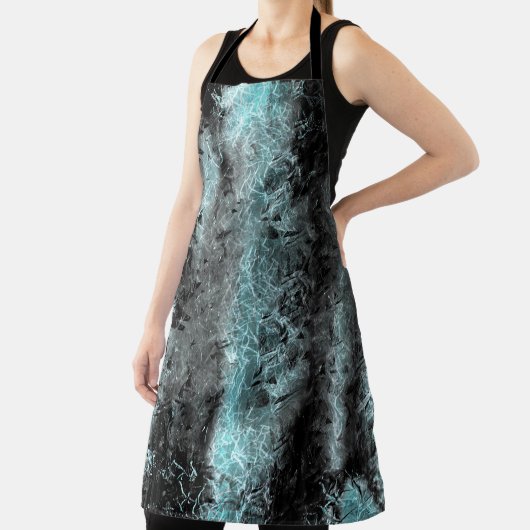 Seltsame faserige Textur in Blau und Schwarz Schürze (InSitu)