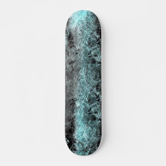 Seltsame faserige Textur in Blau und Schwarz Skateboard (Vorne)