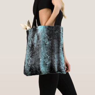 Seltsame faserige Textur in Blau und Schwarz Tasche