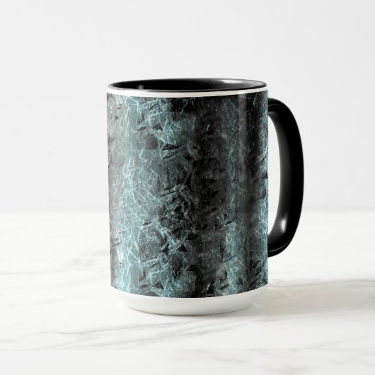 Seltsame faserige Textur in Blau und Schwarz Tasse (VorderseiteRechts)