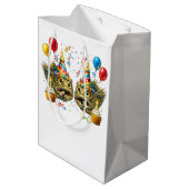 Seltsame Geburtstagsfischköpfe Mittlere Geschenktüte (Rückseite Schrägansicht)