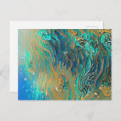 Seltsame Gezeitenanstrich mit Abstraktem Öl Postkarte (Vorne/Hinten)