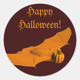 Seltsame Halloween-Fledermaus Runder Aufkleber