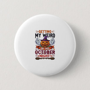 Seltsame Halloween-Kürbis-Geister-Hexenhut_1 Button