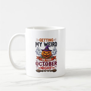 Seltsame Halloween-Kürbis-Geister-Hexenhut_1 Kaffeetasse