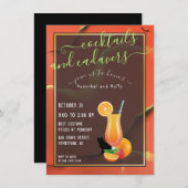 Seltsame Halloween Parody Cocktails und Cadavers Einladung (Vorne/Hinten)