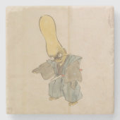 Seltsame japanische Vintage Schwertschrei Yokai Steinuntersetzer (Vorderseite)