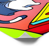 Seltsame Katzen spielen Brettspiele Poster (Ecke)