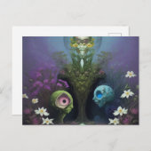 Seltsame Kreaturen am surrealen Fantasy-Fluss Postkarte (Vorne/Hinten)