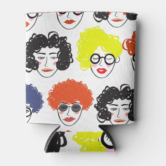 Seltsame Leute drängen sich: nahtloses Design. Dosenkühler (Vorderseite)