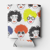 Seltsame Leute drängen sich: nahtloses Design. Dosenkühler (Rückseite)