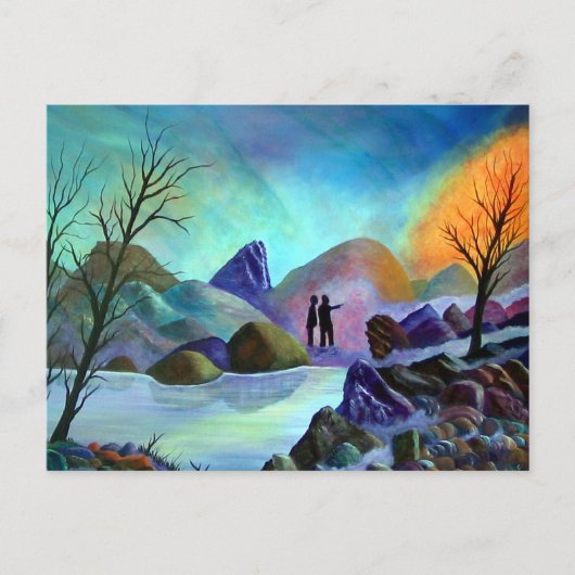 Seltsame Lichter - komische Lichter Postkarte (Vorderseite)