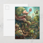 Seltsame Monster Kreaturen surreale Kunst Postkarte (Vorne/Hinten)