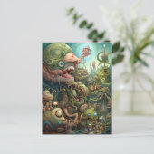Seltsame Monster Kreaturen surreale Kunst Postkarte (Stehend Vorderseite)