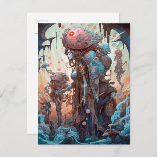 Seltsame mutierte Frauen Surreal Art Postkarte (Vorne/Hinten)