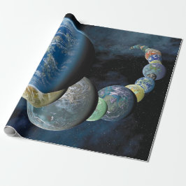Seltsame neue Welten Alien Planet Montage Geschenkpapier