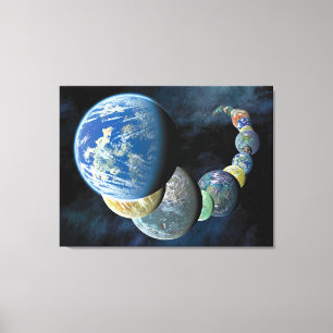 Seltsame neue Welten Alien-Planet Montage Leinwanddruck