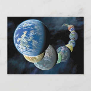 Seltsame neue Welten Alien-Planet-Montage Postkarte
