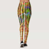 Seltsame orangefarbene Streifen, bunte, gekratzte Leggings (Rückseite)