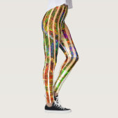 Seltsame orangefarbene Streifen, bunte, gekratzte Leggings (Rechts)