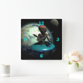 Seltsame Räder übertreffen diese Welt Quadratische Wanduhr (Zuhause)