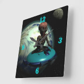 Seltsame Räder übertreffen diese Welt Quadratische Wanduhr (Winkel)