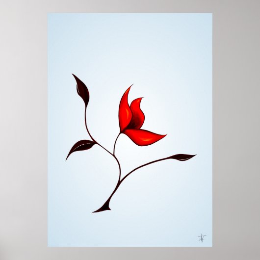 Seltsame rote Blume Poster (Vorne)