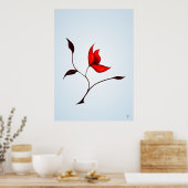 Seltsame rote Blume Poster (Küche)