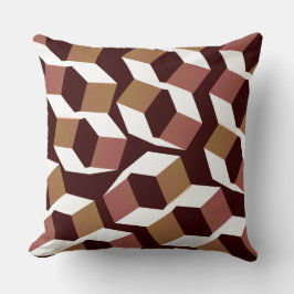 Seltsame rötliche Hexagonen auf dunkelrotem Hinter Kissen