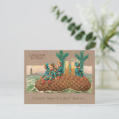 Seltsame russische Neujahrskarte Postkarte (Stehend Vorderseite)