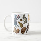 Seltsame, schlecht mittelalterliche Katzen Kaffeetasse (Links)