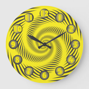 seltsame Spyralgelbe Große Wanduhr