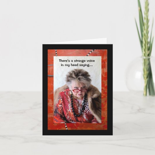 Seltsame Stimme in meinem Kopf geklappte Grußkarte Karte (Vorderseite)