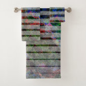 Seltsame Streifen und farbenfrohe Kratzer und Lini Badhandtuch Set (Insitu)