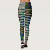 Seltsame Streifen und farbenfrohe Kratzer und Lini Leggings (Rückseite)