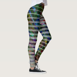 Seltsame Streifen und farbenfrohe Kratzer und Lini Leggings