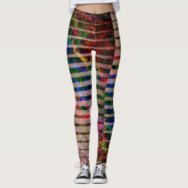 Seltsame Streifen und farbige Kratzer, rötlich Leggings